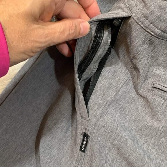 O’NEILL HYPERDRY Hybrid Heather Gray Flat Front Shorts size 33 - Picture 3 of 11